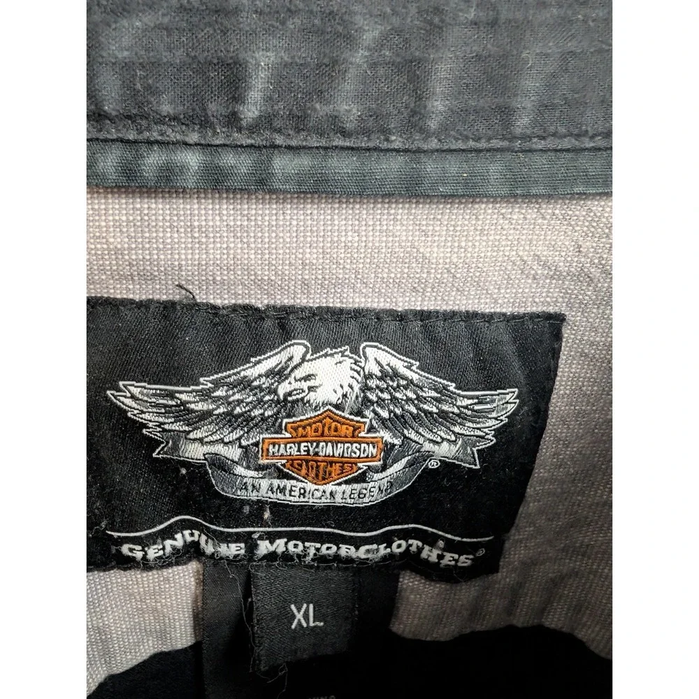 Z7 Harley Davidson Shirt Mens XL Black Long Sleeve Button Up - Picture 4 of 6